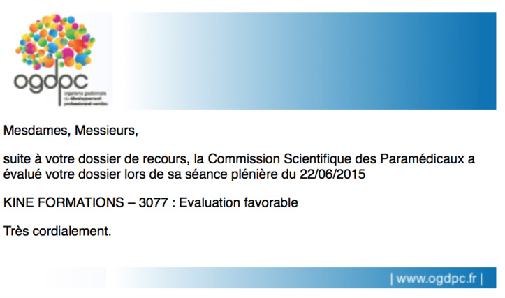 Kiné Formations et OGDPC