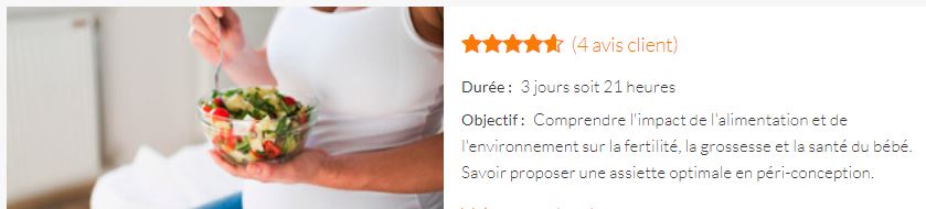 CURSUS LA MERE ET L’ENFANT Formation Alimentation et Nutrition : pour une fertilité et une grossesse réussies