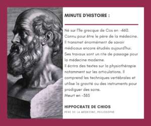 Hippocrate nait en -460 sur l’île Grecque de Cos, il mourra en -385.