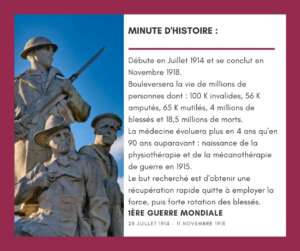  la 1ère Guerre Mondiale en lien avec la kinésithérapie